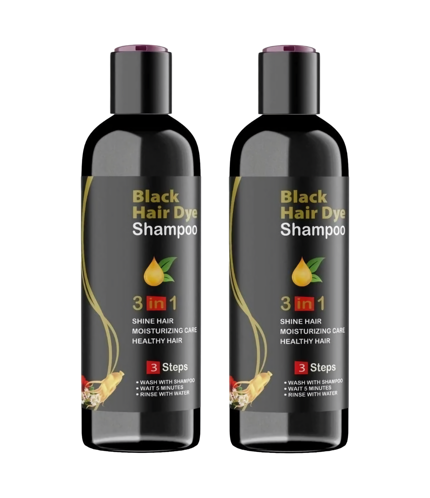 (BUY 1 GET 1 FREE) EverBlack® - 3 in 1 Natural Black Hair Dye Shampoo