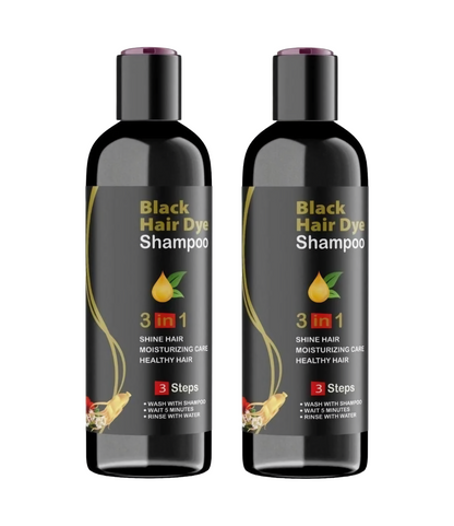 (BUY 1 GET 1 FREE) EverBlack® - 3 in 1 Natural Black Hair Dye Shampoo