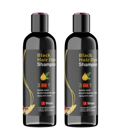 (BUY 1 GET 1 FREE) EverBlack® - 3 in 1 Natural Black Hair Dye Shampoo