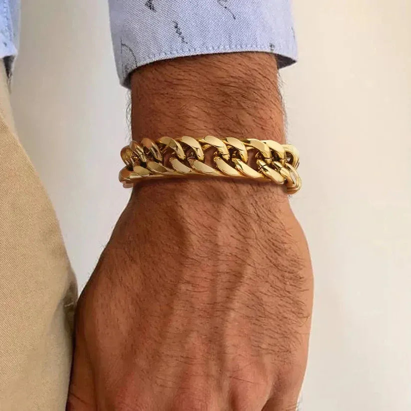 KingCuff® - Premium Gold Cuban Bracelet Men