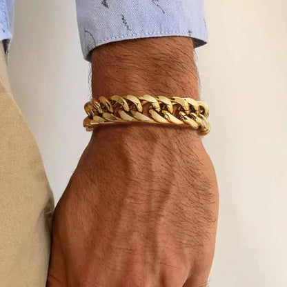 KingCuff® - Premium Gold Cuban Bracelet Men