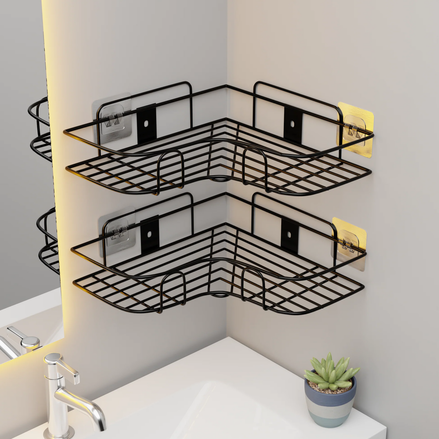 (BUY 1 GET 1 FREE) CornerPro® - Premium No-Drill Bathroom Corner Shelves