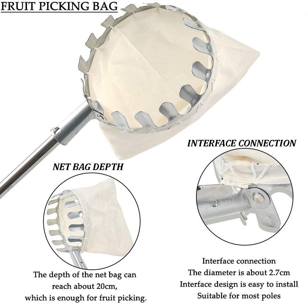 PickPack® – Premium Fruit Picker Basket Tool with Storage Bag