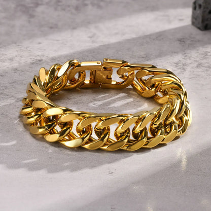 KingCuff® - Premium Gold Cuban Bracelet Men