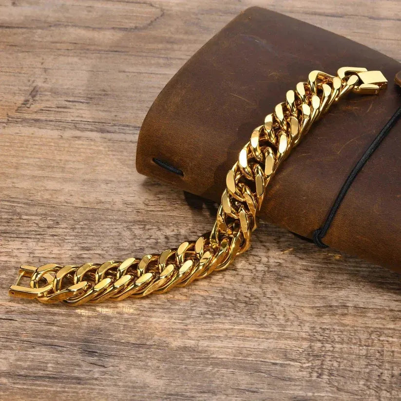 KingCuff® - Premium Gold Cuban Bracelet Men