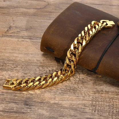 KingCuff® - Premium Gold Cuban Bracelet Men