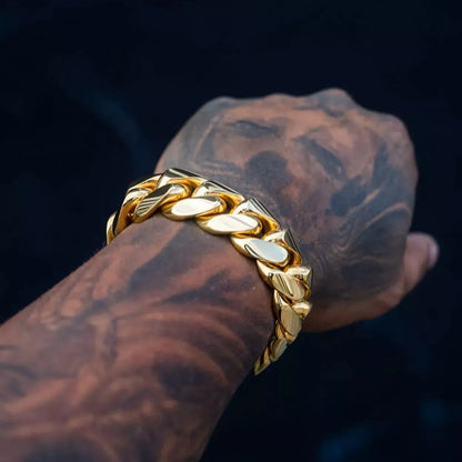 KingCuff® - Premium Gold Cuban Bracelet Men