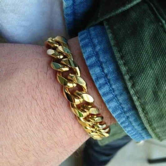 KingCuff® - Premium Gold Cuban Bracelet Men