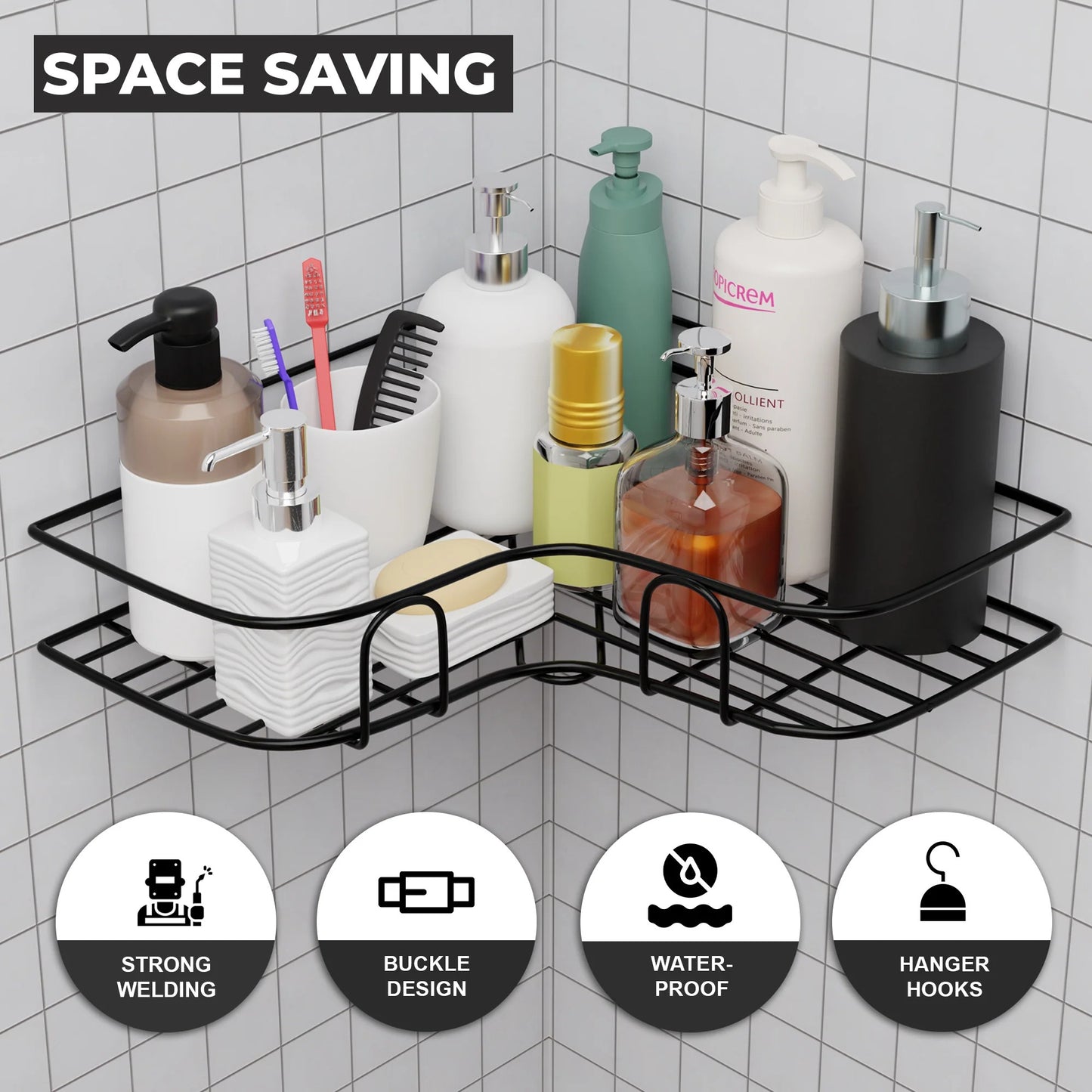 (BUY 1 GET 1 FREE) CornerPro® - Premium No-Drill Bathroom Corner Shelves